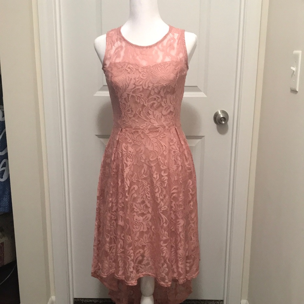 Mauve BBX Lephsnt Dress. High front low back dress.